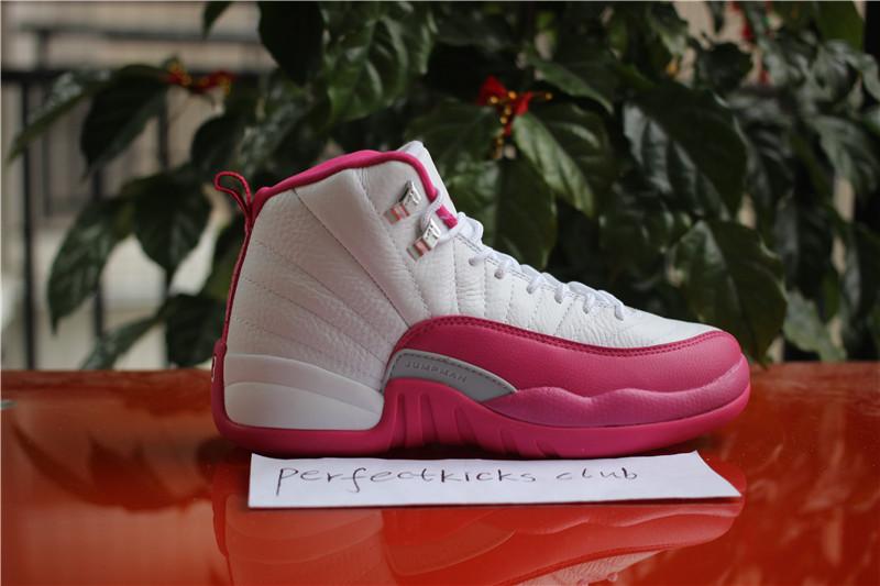 AUTHENTIC AIR JORDAN 12 GS WHITE DYNAMIC PINK 100% Nike Pair .PK EXCLUSIVE